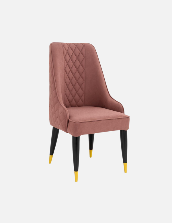 Luxury Velvet Dining Chair with Quilted Back | Modern Upholstered Side Chair